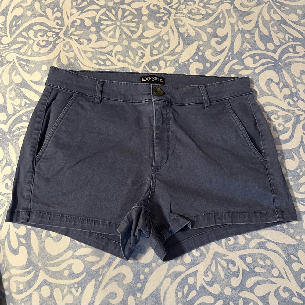 Express Women's Blue Midi Shorts